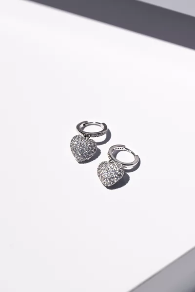 Earrings Heart Silver
