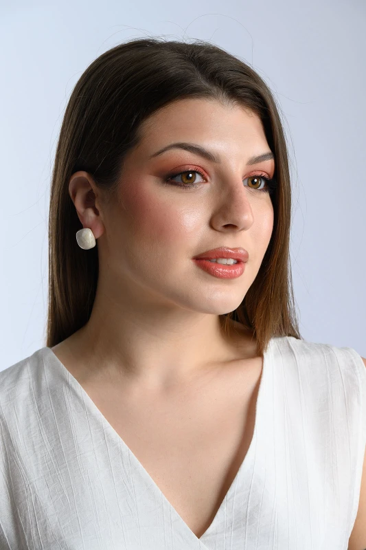 Marble-Look Stud Earrings  