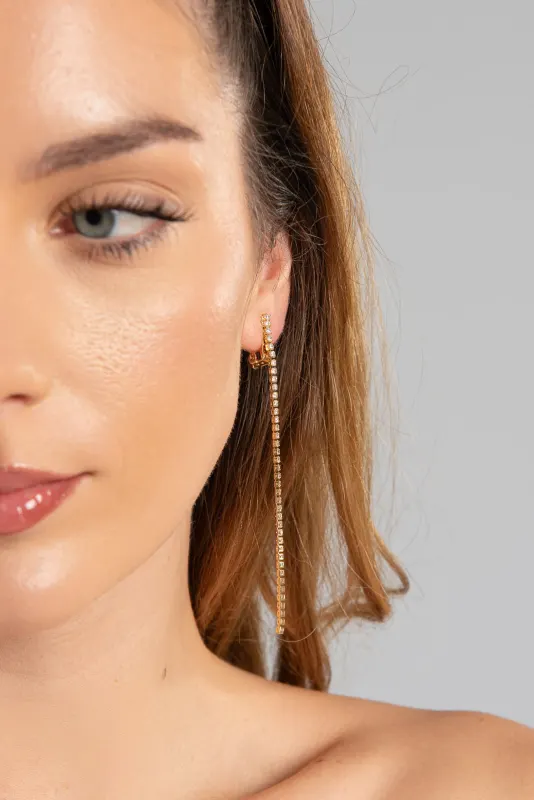 Σκουλαρίκια Κλιπ Κρεμαστά Στρας