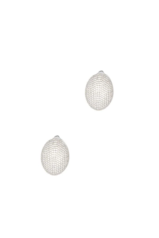 Σκουλαρίκια Κλιπ Οβάλ Στρας