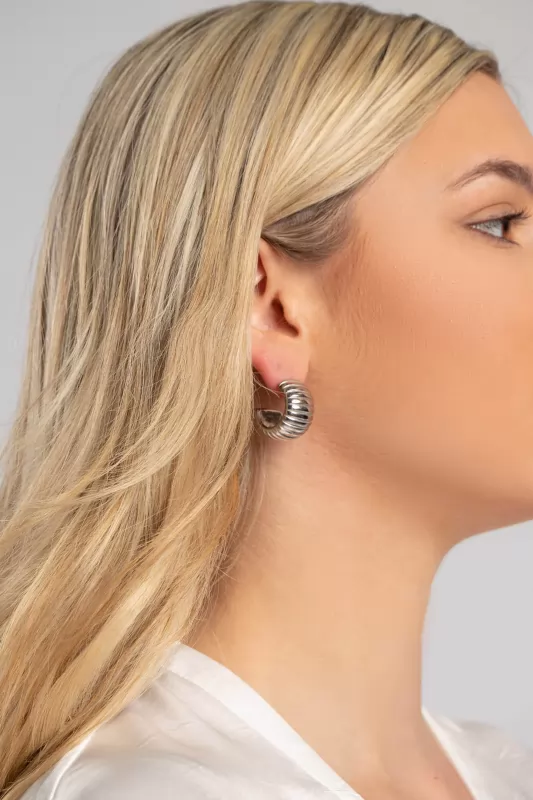 Earrings Circles 3/4 Embossed