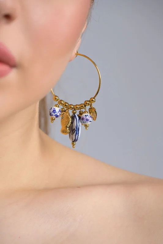 Σκουλαρίκια Κρίκοι Charms Cyclades