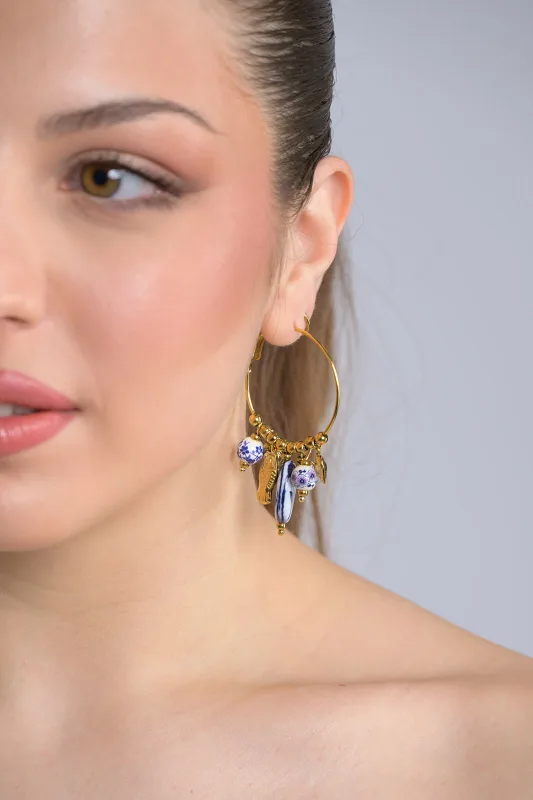 Σκουλαρίκια Κρίκοι Charms Cyclades