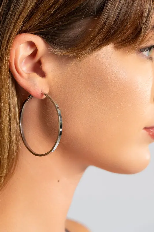 Hoop Earrings Rhinestones