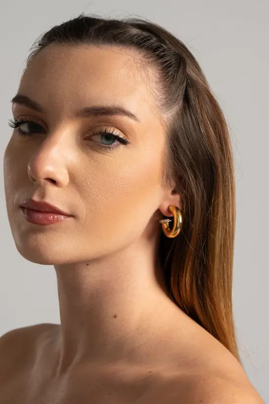 Σκουλαρίκια Κρίκοι Studs Στρας