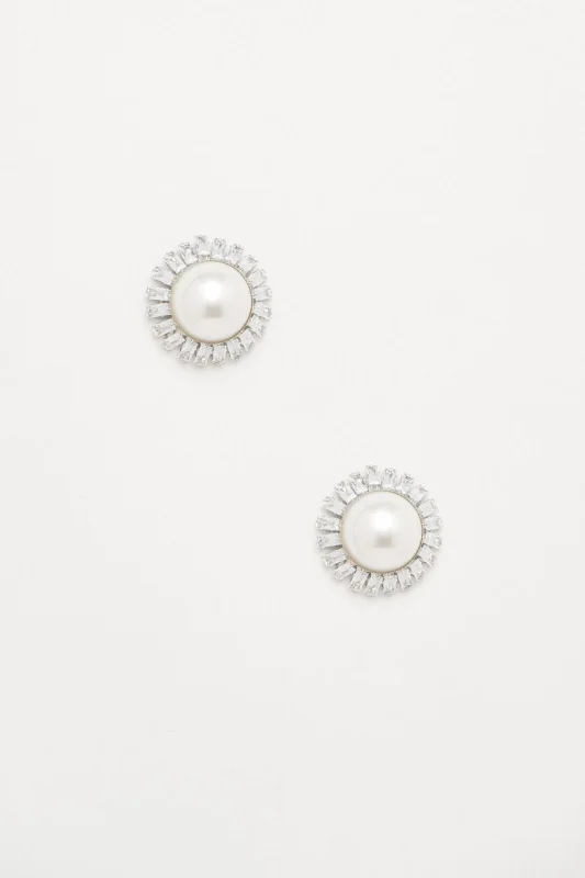 Σκουλαρίκια Μεγάλη Πέρλα Στρας