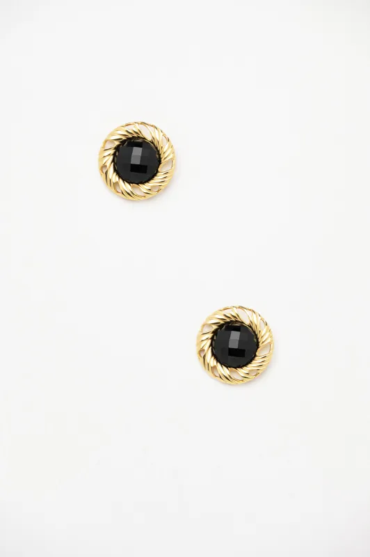 Earrings Stone Metal Frame