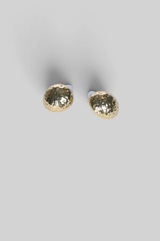 Earrings Round Hand-Hammered 
