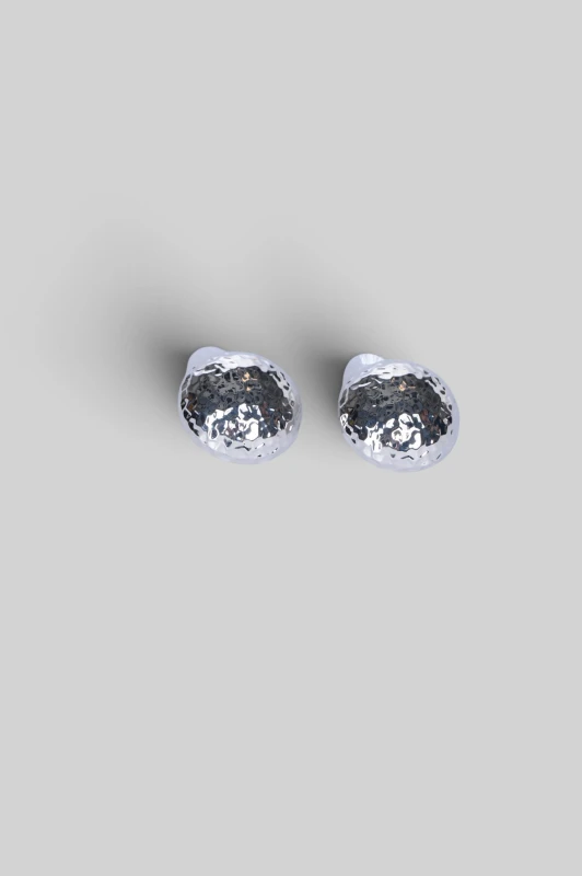 Earrings Round Hand-Hammered 
