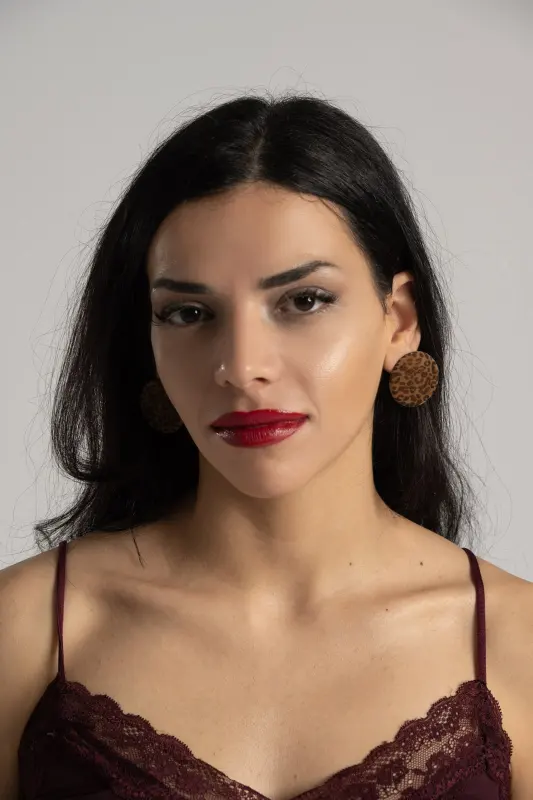 Σκουλαρίκια Studs Leopard