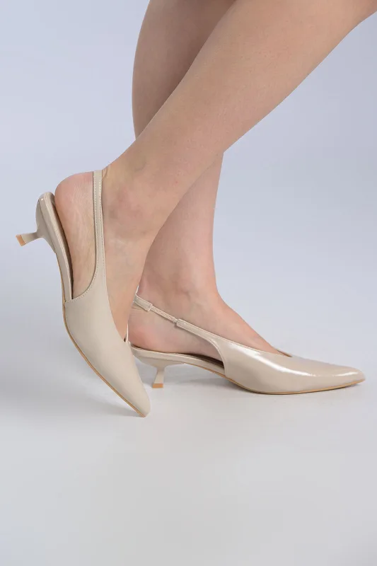 Slingback Δερματίνη Mat Χαμηλό Τακούνι