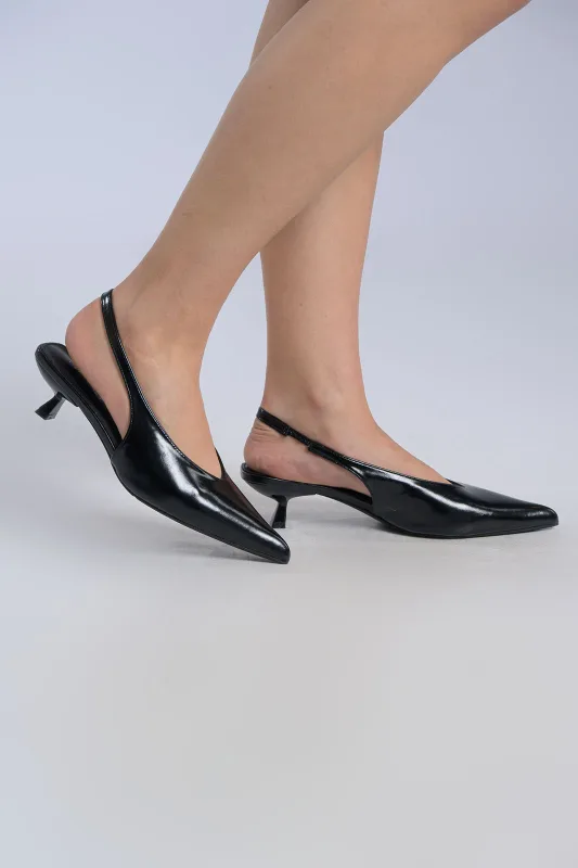 Slingback Δερματίνη Mat Χαμηλό Τακούνι