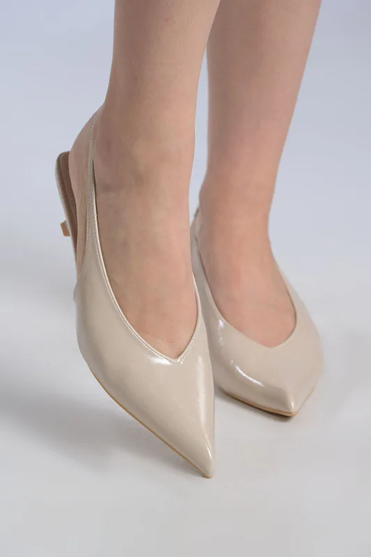 Slingback Δερματίνη Mat Χαμηλό Τακούνι