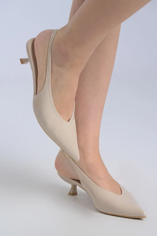 Slingback Δερματίνη Mat Χαμηλό Τακούνι