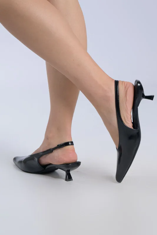 Slingback Δερματίνη Mat Χαμηλό Τακούνι