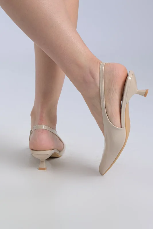 Slingback Δερματίνη Mat Χαμηλό Τακούνι