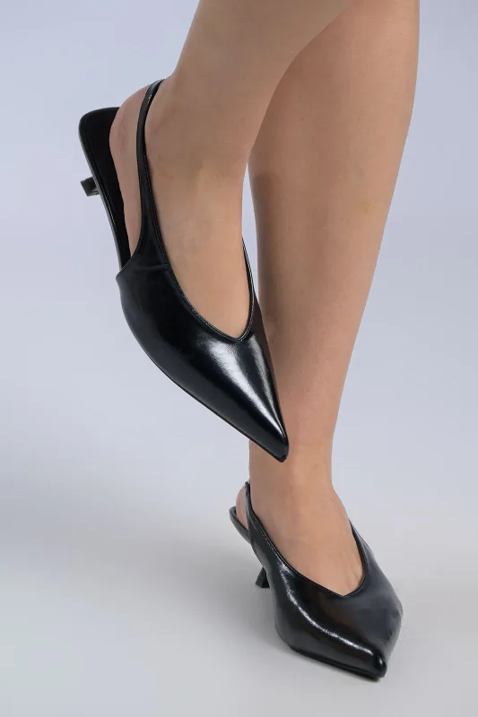 Slingback Δερματίνη Mat Χαμηλό Τακούνι