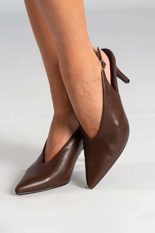 Leatherette Slingback Pumps