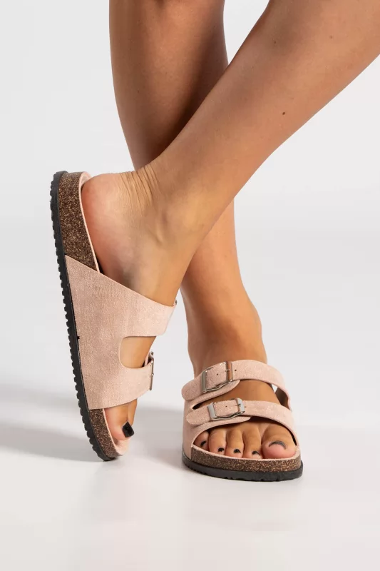 Slippers Σουέτ Διπλή Αγκράφα