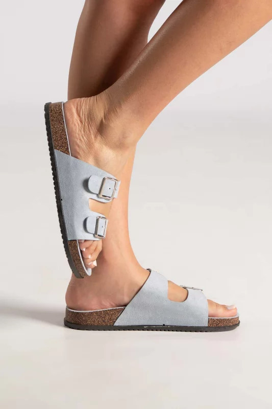 Slippers Σουέτ Διπλή Αγκράφα
