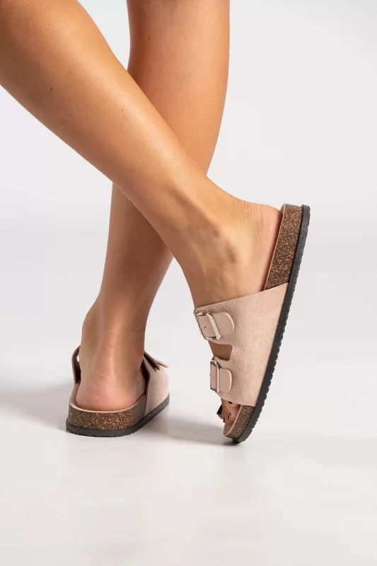 Slippers Σουέτ Διπλή Αγκράφα
