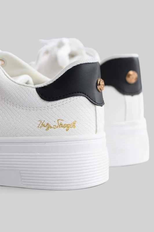 Croco-Textured Sneaker Metallic Accents 
