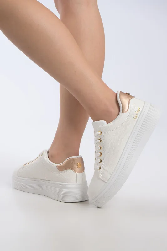 Sneaker Croco Υφή Μεταλλιζέ Λεπτομέρεια