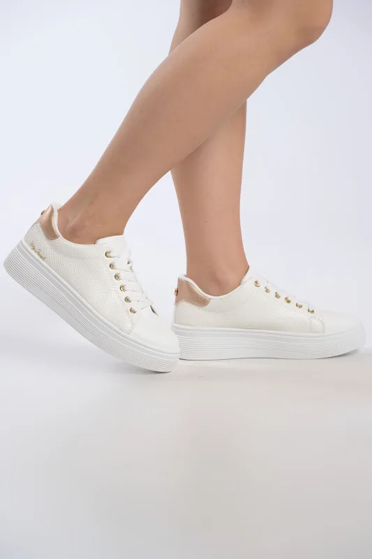 Sneaker Croco Υφή Μεταλλιζέ Λεπτομέρεια