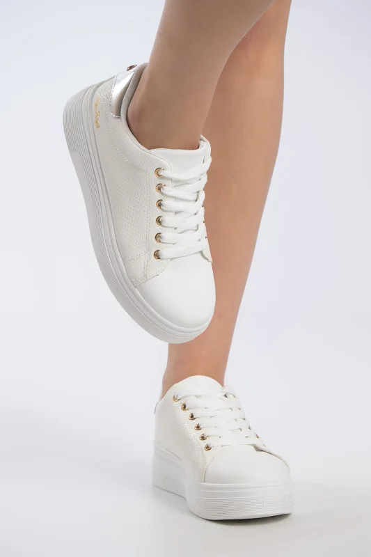 Sneaker Croco Υφή Μεταλλιζέ Λεπτομέρεια