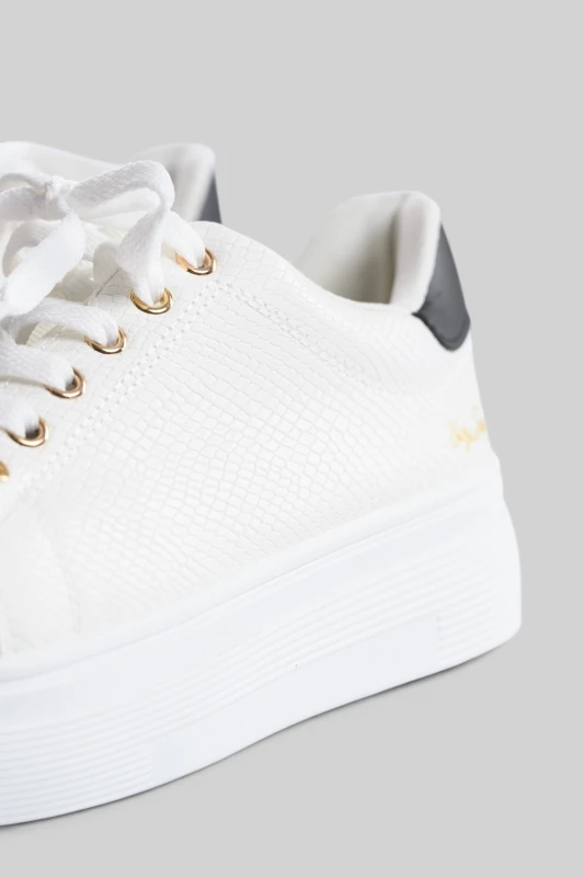 Croco-Textured Sneaker Metallic Accents 
