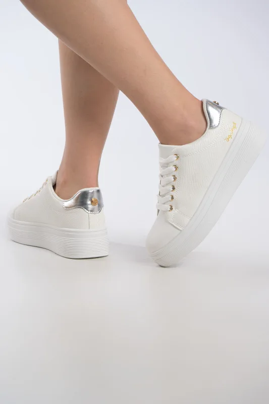Sneaker Croco Υφή Μεταλλιζέ Λεπτομέρεια
