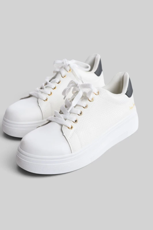 Croco-Textured Sneaker Metallic Accents 