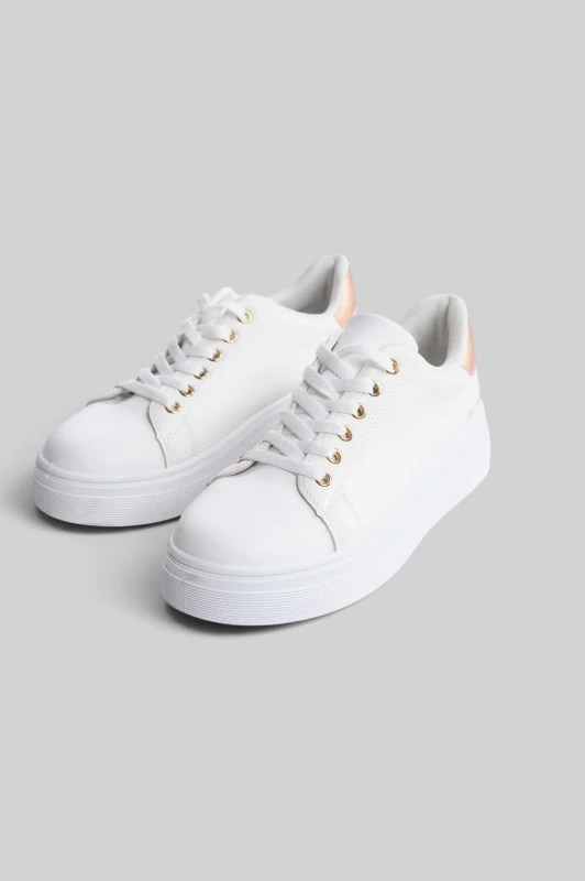 Croco-Textured Sneaker Metallic Accents 