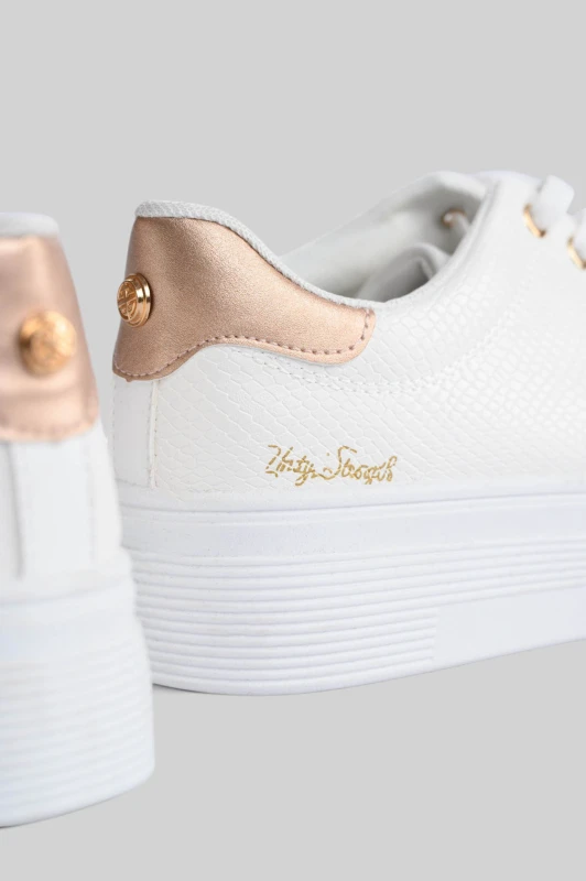 Croco-Textured Sneaker Metallic Accents 