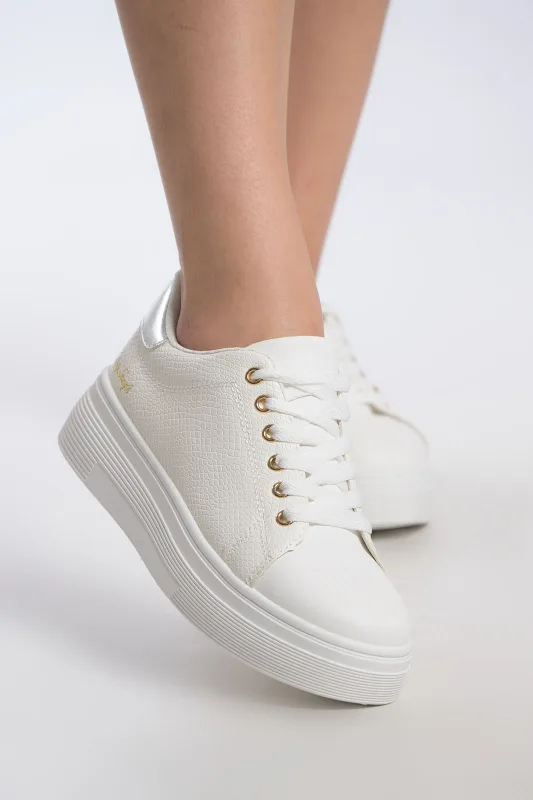Sneaker Croco Υφή Μεταλλιζέ Λεπτομέρεια