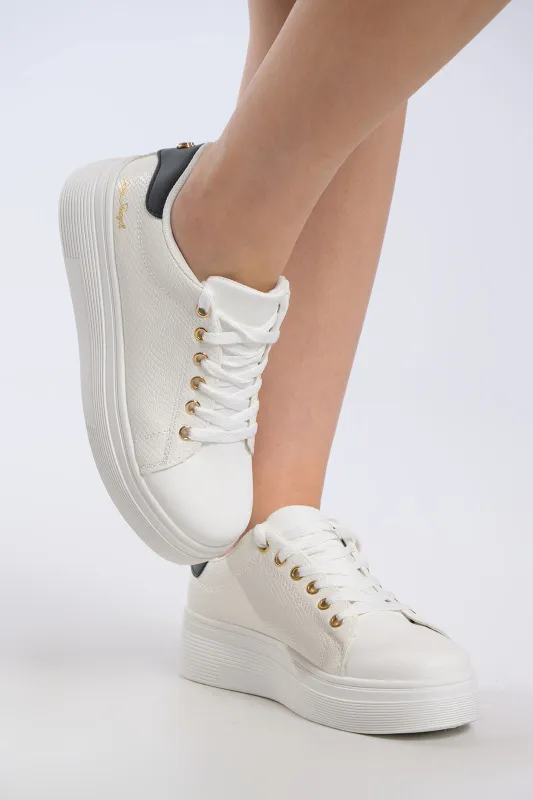 Sneaker Croco Υφή Μεταλλιζέ Λεπτομέρεια