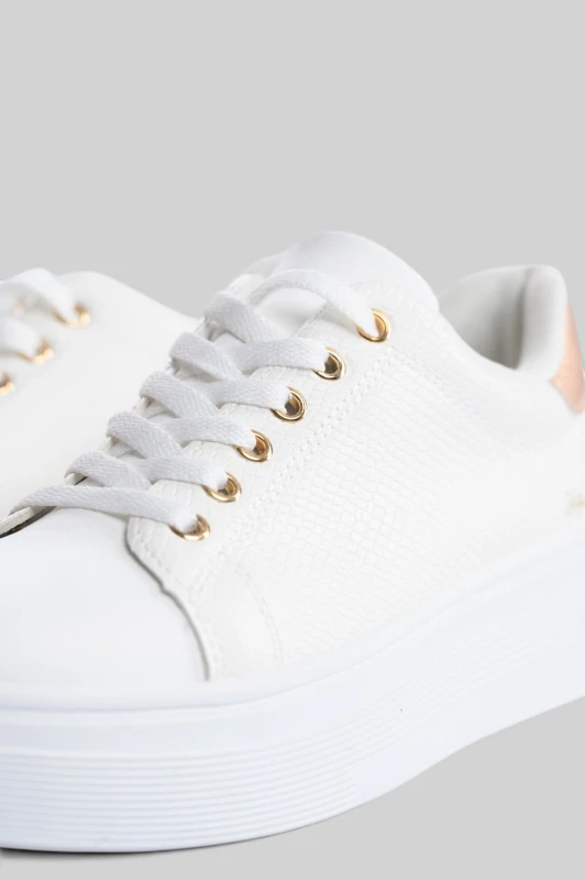 Croco-Textured Sneaker Metallic Accents 