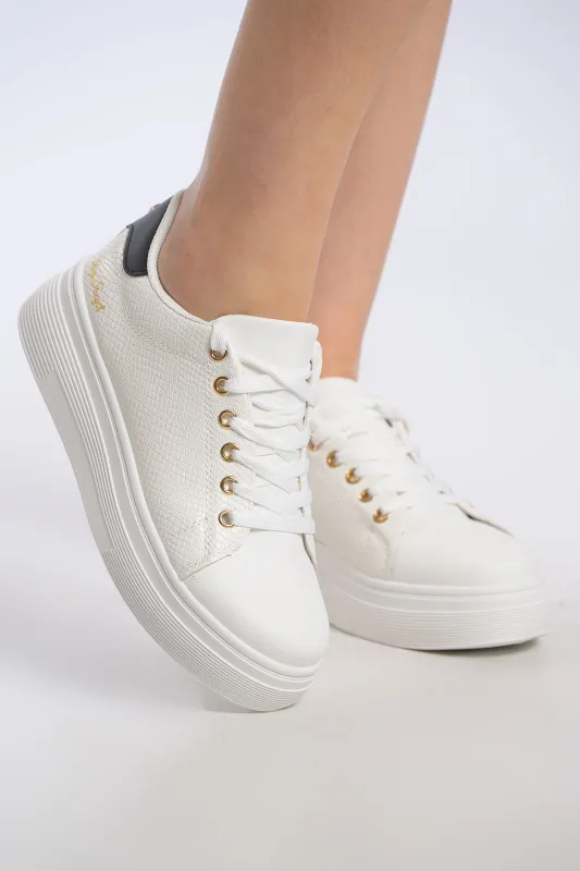 Sneaker Croco Υφή Μεταλλιζέ Λεπτομέρεια