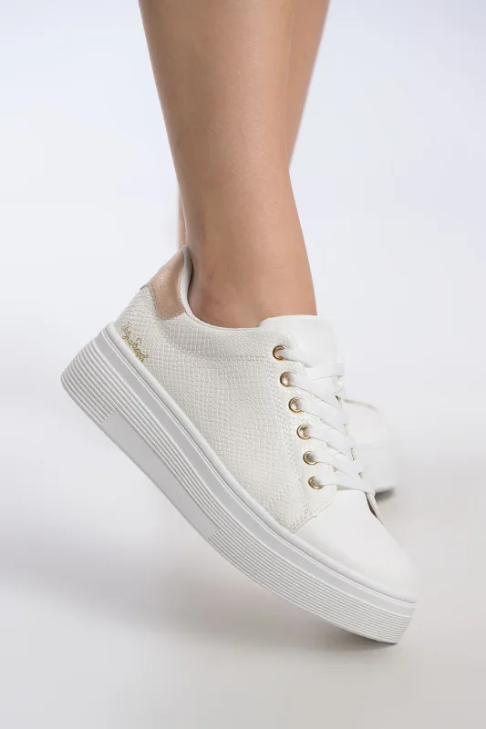 Sneaker Croco Υφή Μεταλλιζέ Λεπτομέρεια