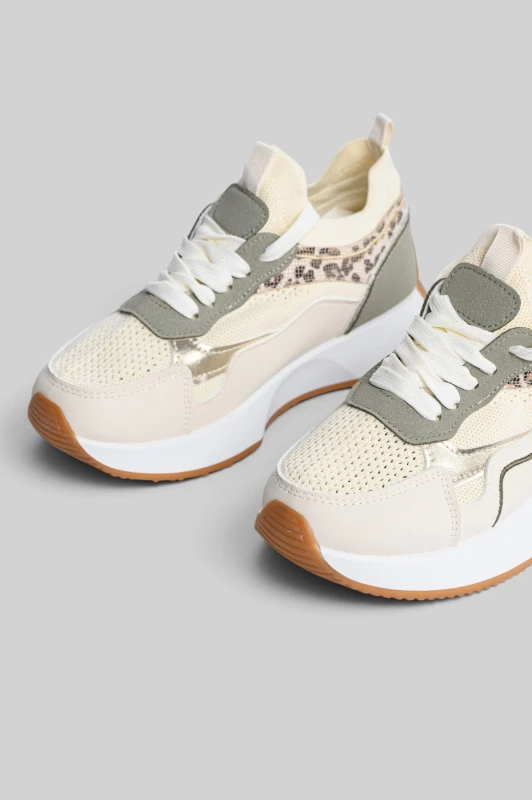 Sneaker Mesh Υφή Leopard Λεπτομέρειες