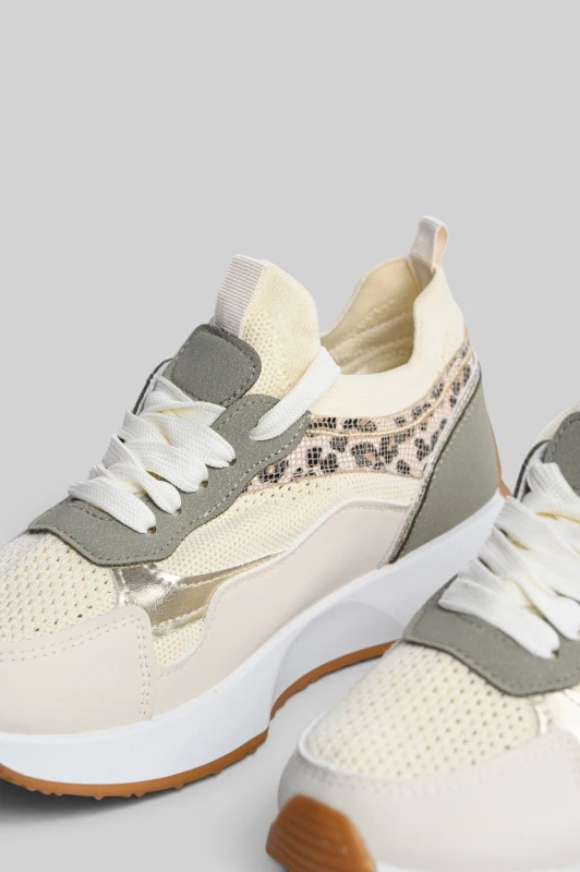 Sneaker Mesh Υφή Leopard Λεπτομέρειες