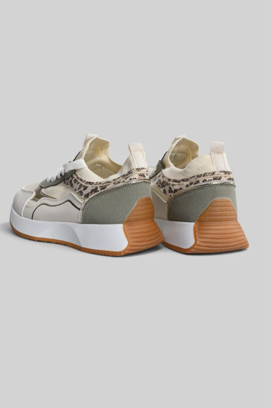 Sneaker Mesh Υφή Leopard Λεπτομέρειες
