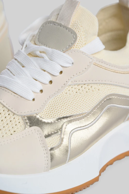 Sneaker Mesh Υφή Μεταλλιζέ Λεπτομέρειες
