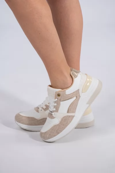 Sneakers Άμμου-Λευκά