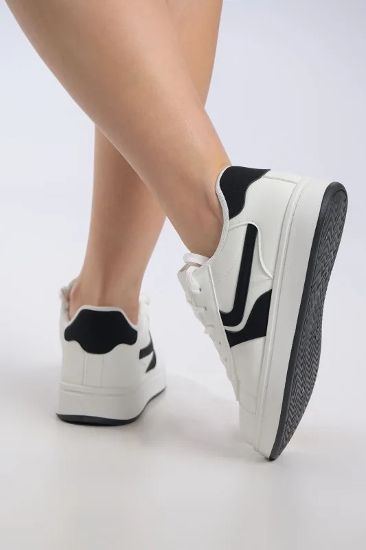 Casual Two-Tone Leatherette Sneakers 