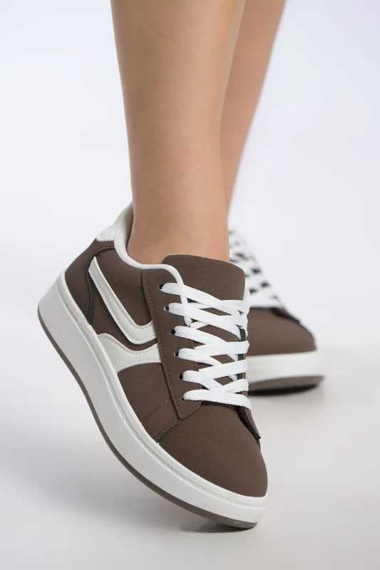 Casual Two-Tone Leatherette Sneakers 
