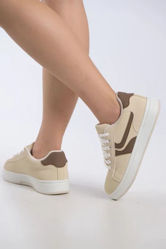 Casual Two-Tone Leatherette Sneakers 