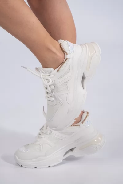Sneakers Glam Λευκά