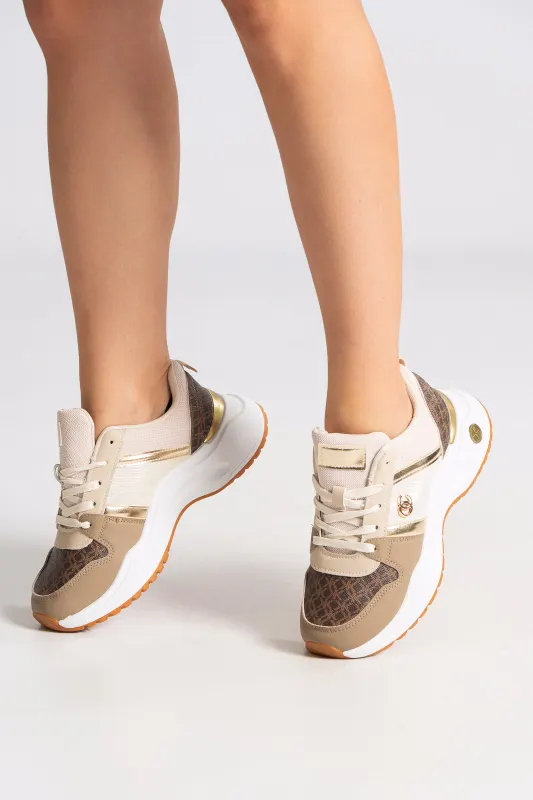 Sneakers Fabric with Leatherette Details