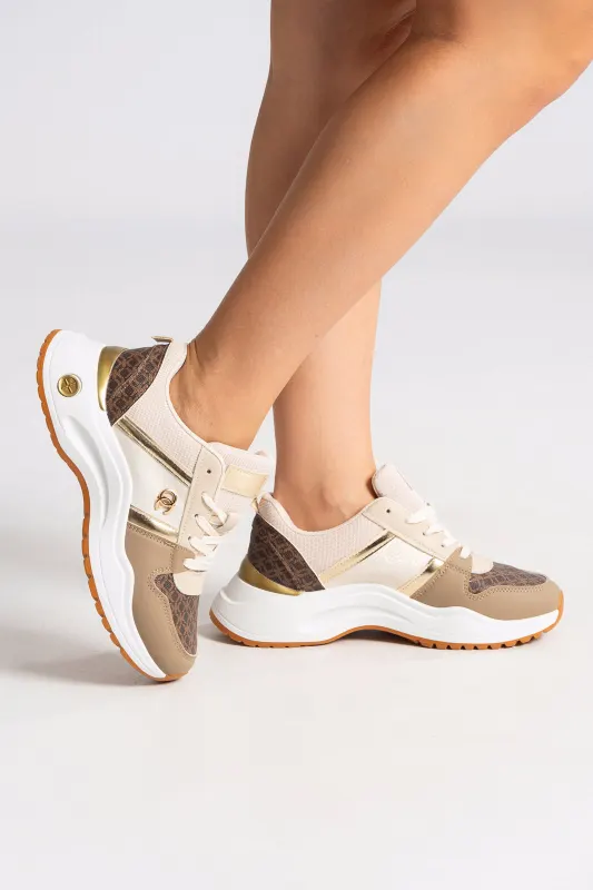 Sneakers Fabric with Leatherette Details